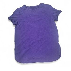 lululemon athletica Purple Short Cuffed Sleeve Sweatshirt Tee Notched Hem